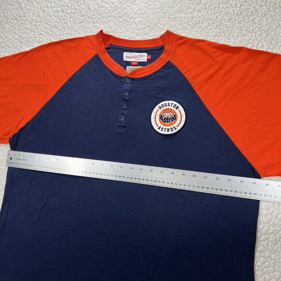 Mitchell & Ness Houston Astros Henley 3/4 Sleeve Men’s 3XL Baseball Sportswear - Picture 7 of 9